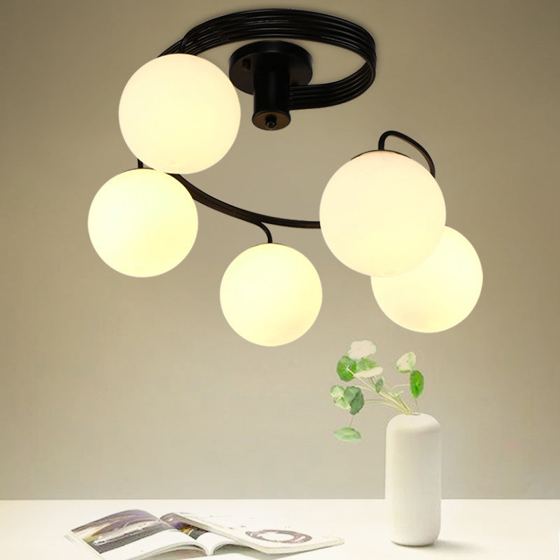 Contemporary Glass Globe 3/5-Light Ceiling Light