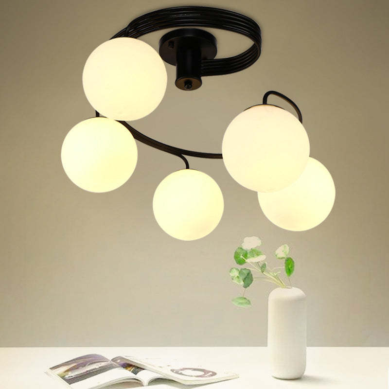 Contemporary Glass Globe 3/5-Light Ceiling Light