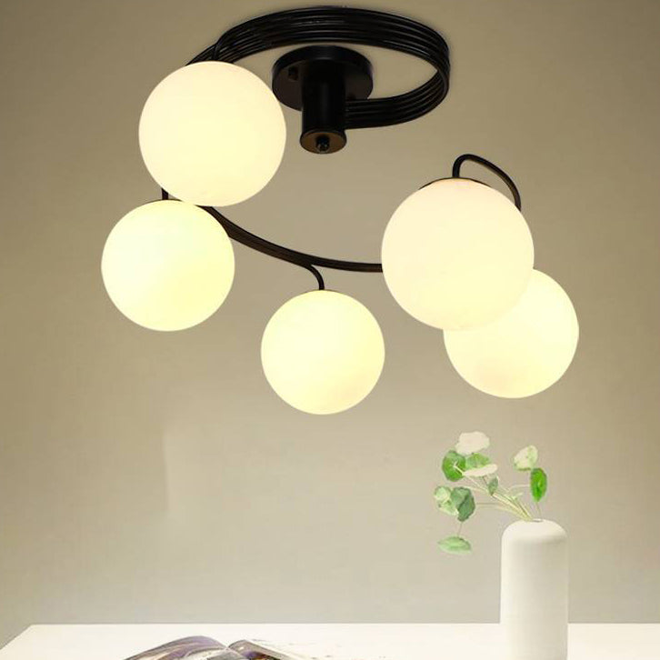 Contemporary Glass Globe 3/5-Light Ceiling Light