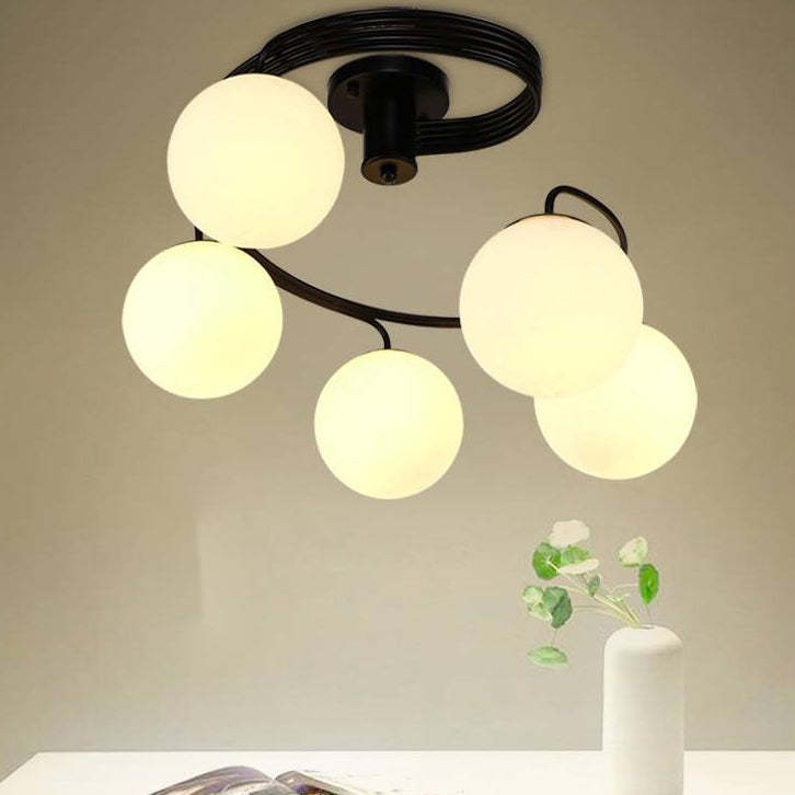 Contemporary Glass Globe 3/5-Light Ceiling Light