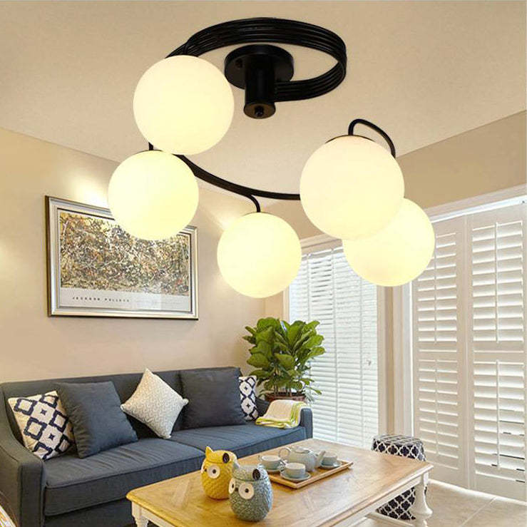 Contemporary Glass Globe 3/5-Light Ceiling Light