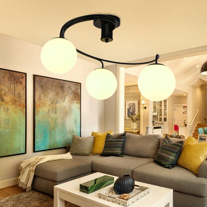 Contemporary Glass Globe 3/5-Light Ceiling Light
