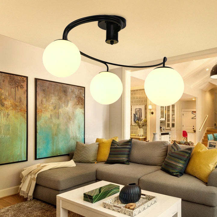 Contemporary Glass Globe 3/5-Light Ceiling Light