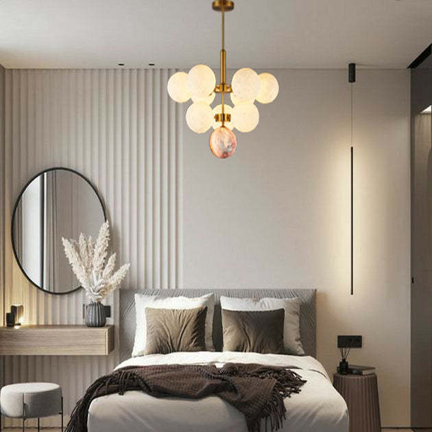 Scandinavian PLA Iron Planet Round Chandelier