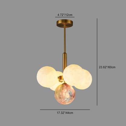 Scandinavian PLA Iron Planet Round Chandelier