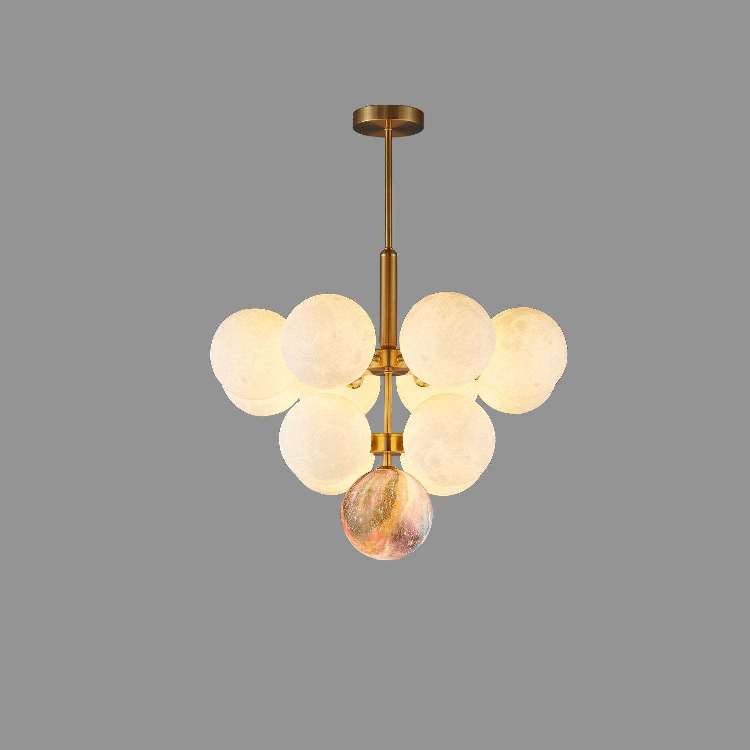 Scandinavian PLA Iron Planet Round Chandelier