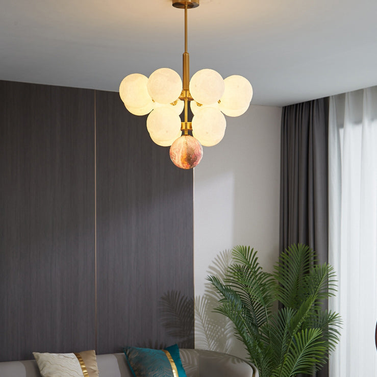 Scandinavian PLA Iron Planet Round Chandelier