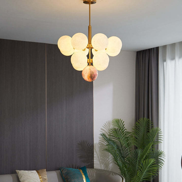 Scandinavian PLA Iron Planet Round Chandelier
