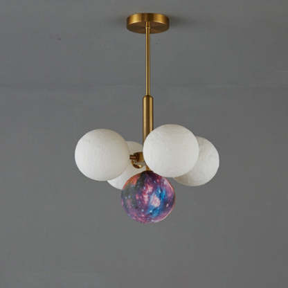 Scandinavian PLA Iron Planet Round Chandelier