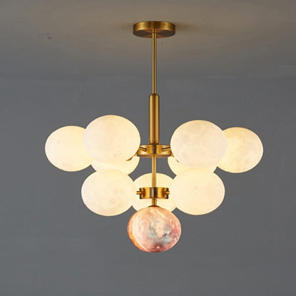 Scandinavian PLA Iron Planet Round Chandelier
