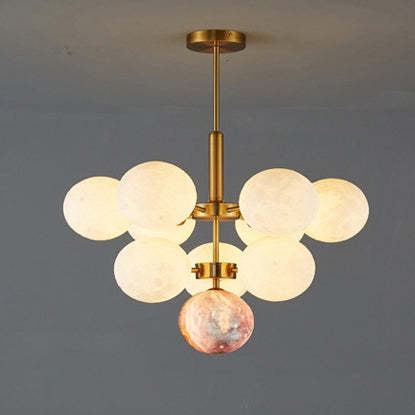 Scandinavian PLA Iron Planet Round Chandelier