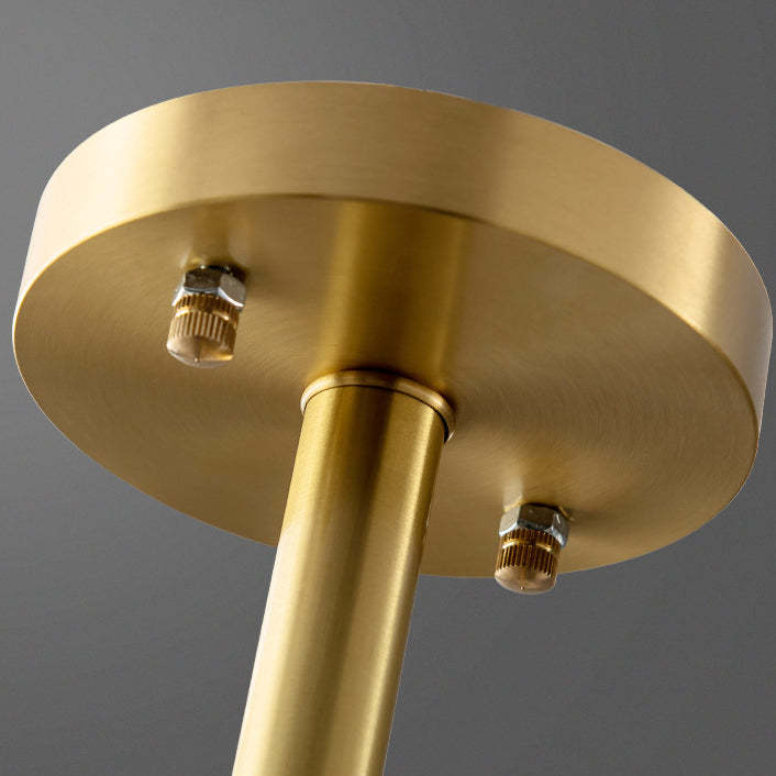 Contemporary Brass Glass Round Branch Chandelier