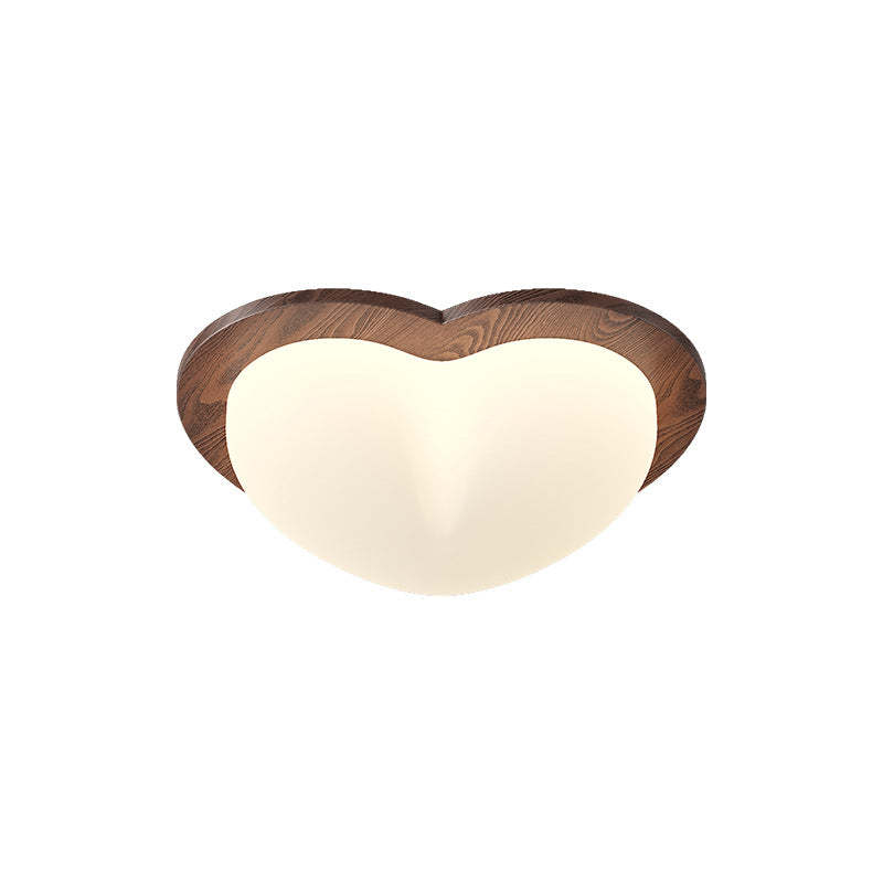 Chinese Rubberwood Heart Star Wave LED Flush Mount Light
