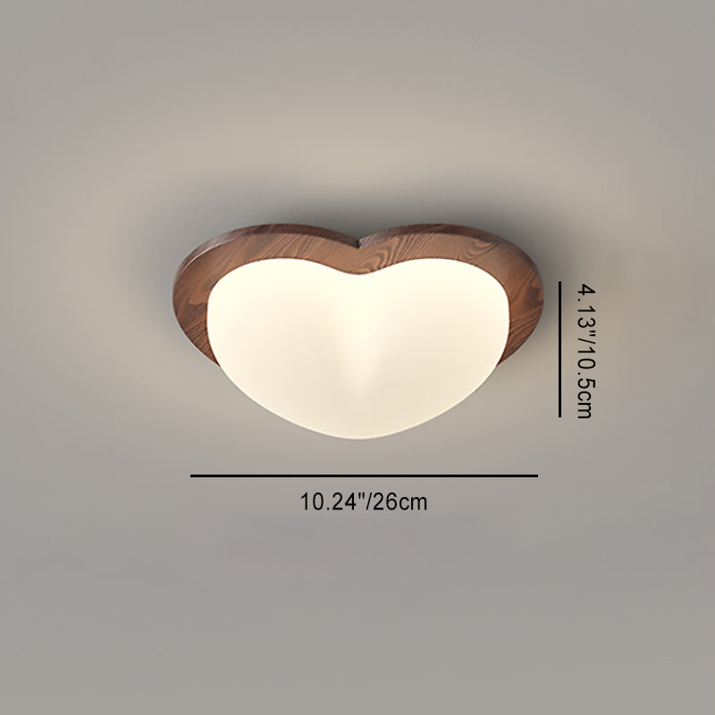 Chinese Rubberwood Heart Star Wave LED Flush Mount Light