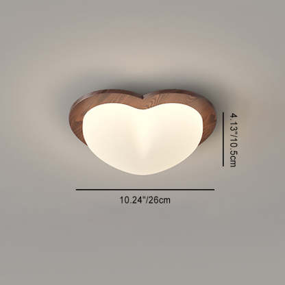 Chinese Rubberwood Heart Star Wave LED Flush Mount Light