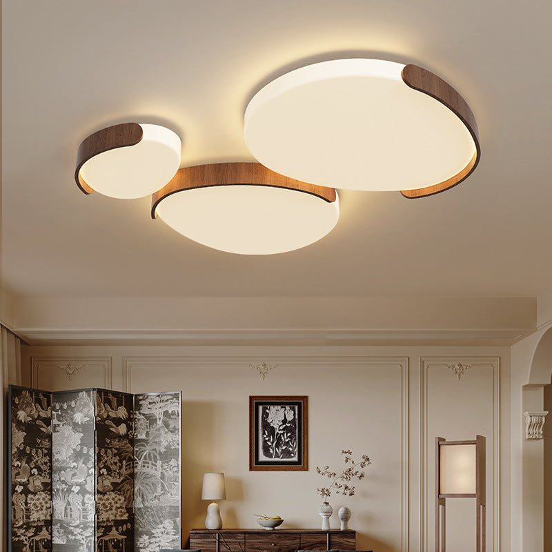 Minimalist Iron Oval LED Flush Mount Light