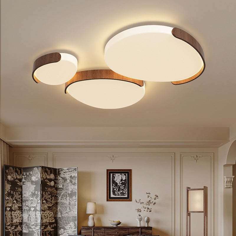 Minimalist Iron Oval LED Flush Mount Light