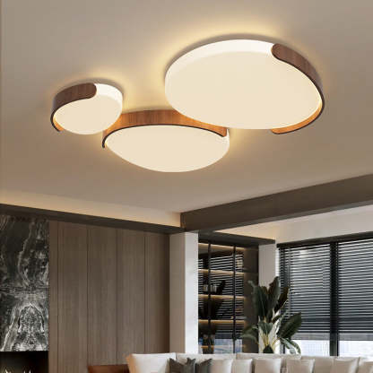 Minimalist Iron Oval LED Flush Mount Light — 110V-120V For US/C / Infinitely Dimmable