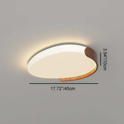 Minimalist Iron Oval LED Flush Mount Light — 220V-240V For UK/AU / Infinitely Dimmable
