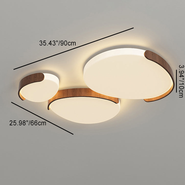 Minimalist Iron Oval LED Flush Mount Light — 220V-240V For UK/AU / Infinitely Dimmable