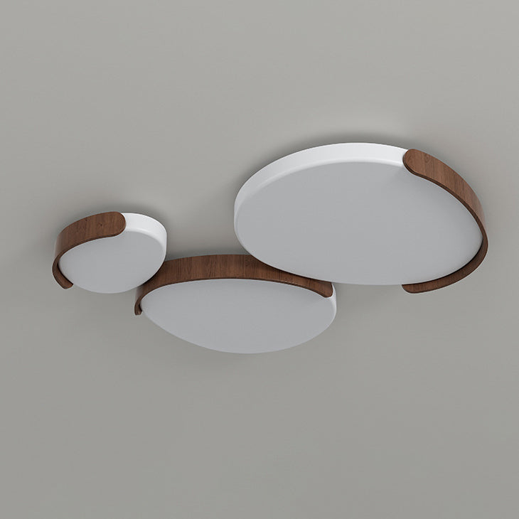 Minimalist Iron Oval LED Flush Mount Light