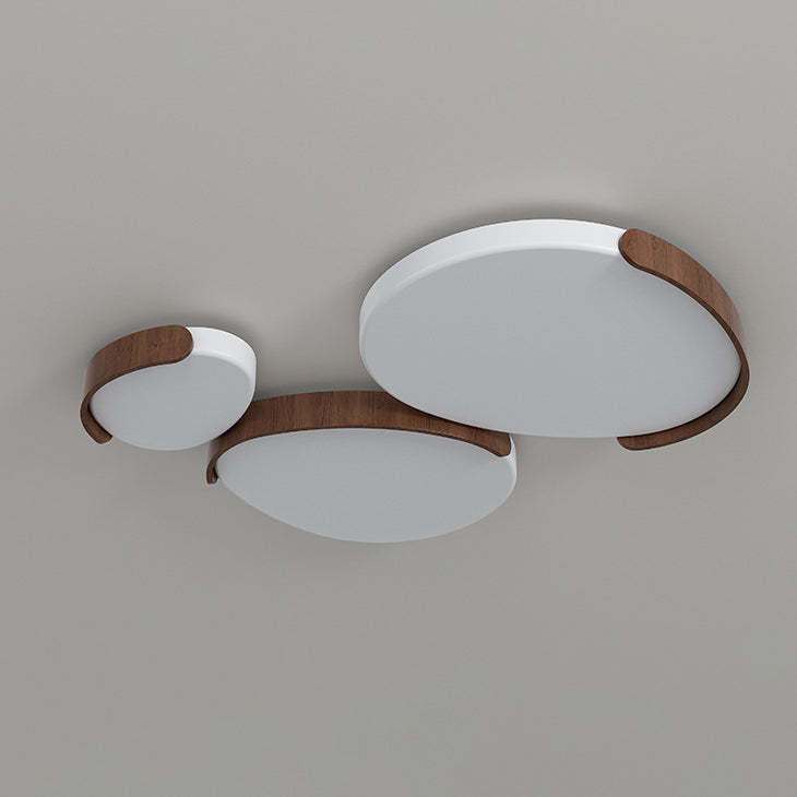 Minimalist Iron Oval LED Flush Mount Light