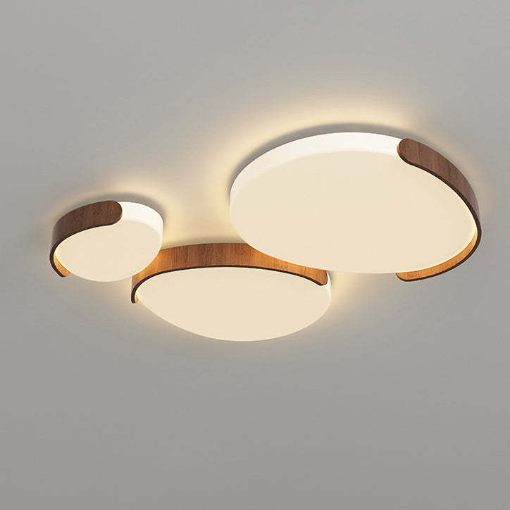 Minimalist Iron Oval LED Flush Mount Light