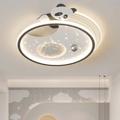 Kids Acrylic Resin Iron Bunny Panda LED Flush Ceiling Light