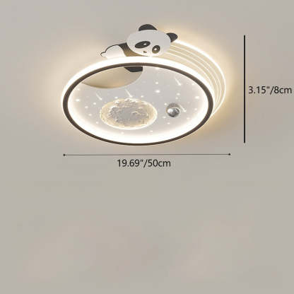 Kids Acrylic Resin Iron Bunny Panda LED Flush Ceiling Light