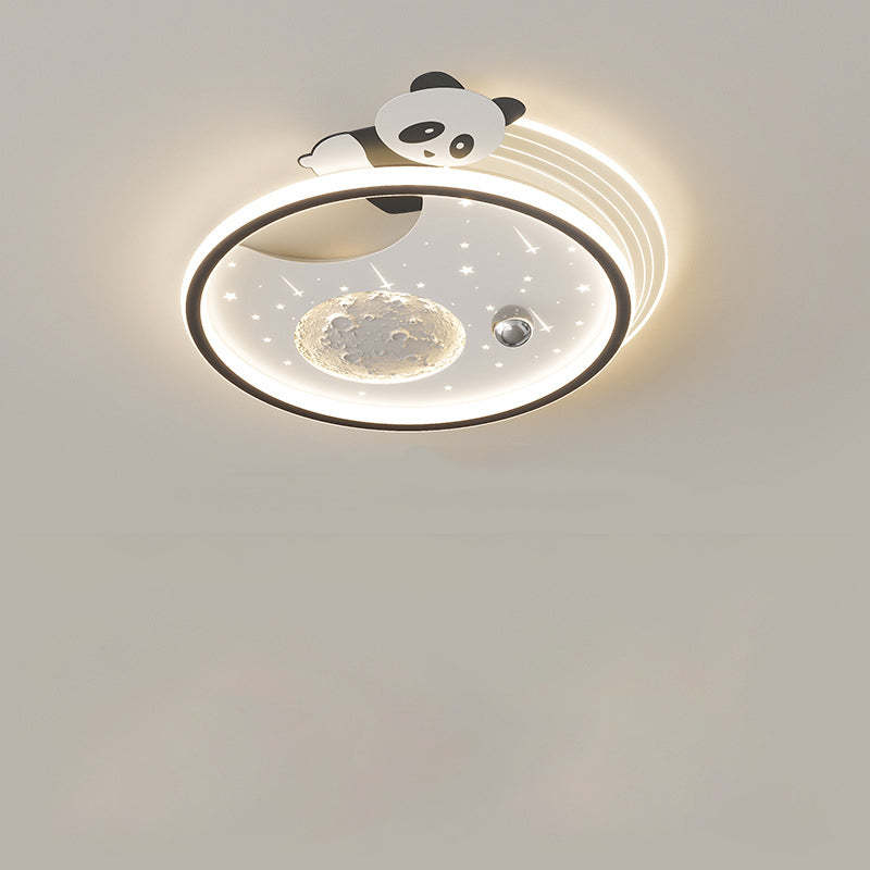 Kids Acrylic Resin Iron Bunny Panda LED Flush Ceiling Light