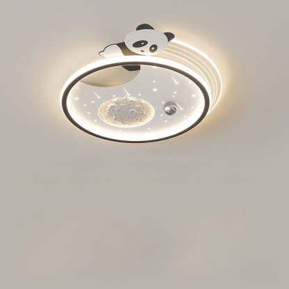 Kids Acrylic Resin Iron Bunny Panda LED Flush Ceiling Light
