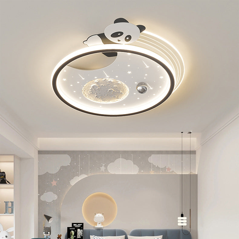 Kids Acrylic Resin Iron Bunny Panda LED Flush Ceiling Light