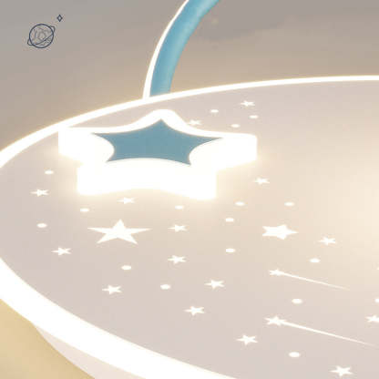 Kids Glass Acrylic Iron Astronaut Planet LED Flush Light