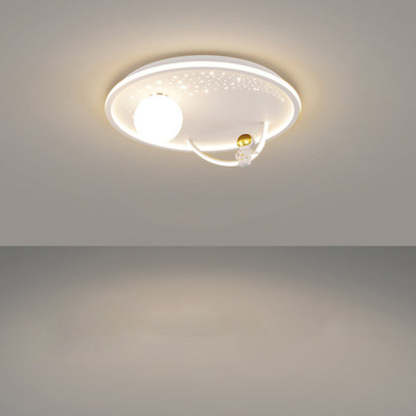 Kids Glass Acrylic Iron Astronaut Planet LED Flush Light