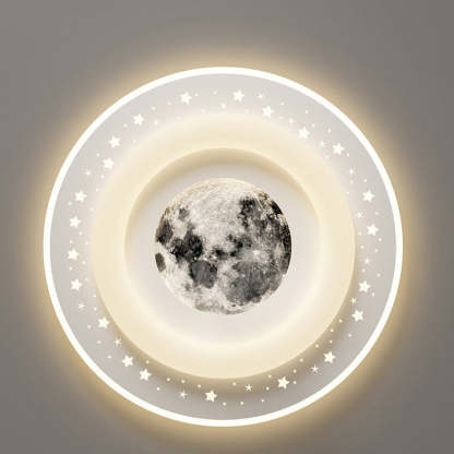 Acrylic Aluminum Iron Square Planet LED Flush Ceiling Light — C - Black / 110V-120V For US/C / Infinitely Dimmable