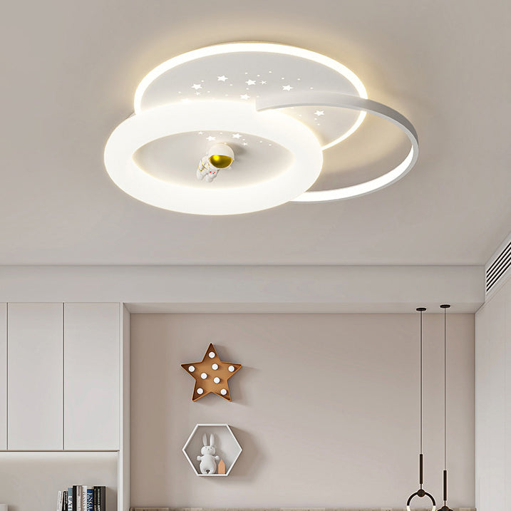 Acrylic Aluminum Iron Square Planet LED Flush Ceiling Light — A - Small / 220V-240V For UK/AU / Infinitely Dimmable