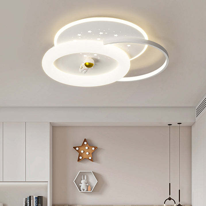 Acrylic Aluminum Iron Square Planet LED Flush Ceiling Light — A - Small / 220V-240V For UK/AU / Infinitely Dimmable