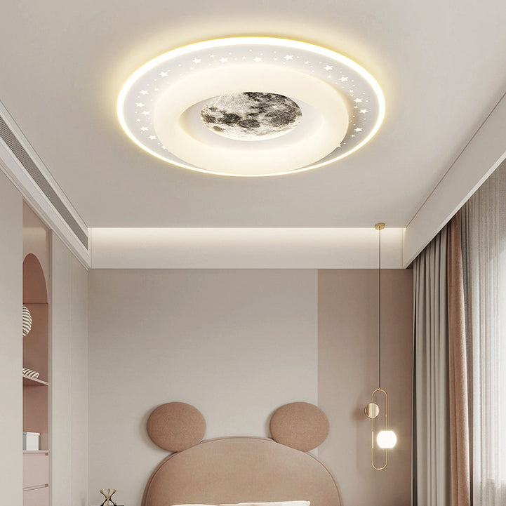 Acrylic Aluminum Iron Square Planet LED Flush Ceiling Light — A - Small / 110V-120V For US/C / Infinitely Dimmable