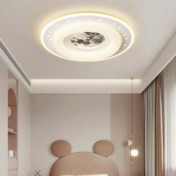 Acrylic Aluminum Iron Square Planet LED Flush Ceiling Light — A - Small / 110V-120V For US/C / Infinitely Dimmable