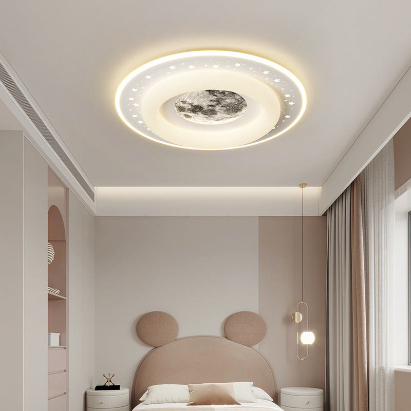 Acrylic Aluminum Iron Square Planet LED Flush Ceiling Light
