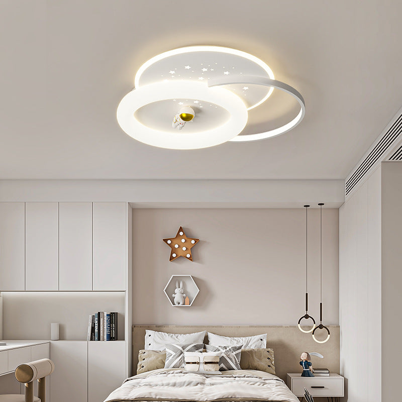 Acrylic Aluminum Iron Square Planet LED Flush Ceiling Light