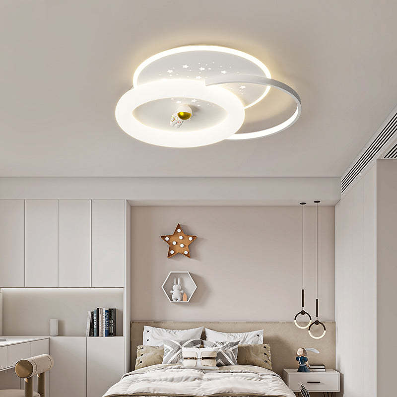 Acrylic Aluminum Iron Square Planet LED Flush Ceiling Light