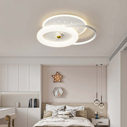 Acrylic Aluminum Iron Square Planet LED Flush Ceiling Light