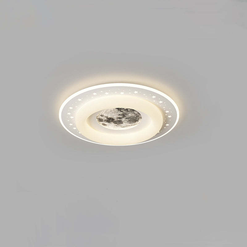 Acrylic Aluminum Iron Square Planet LED Flush Ceiling Light