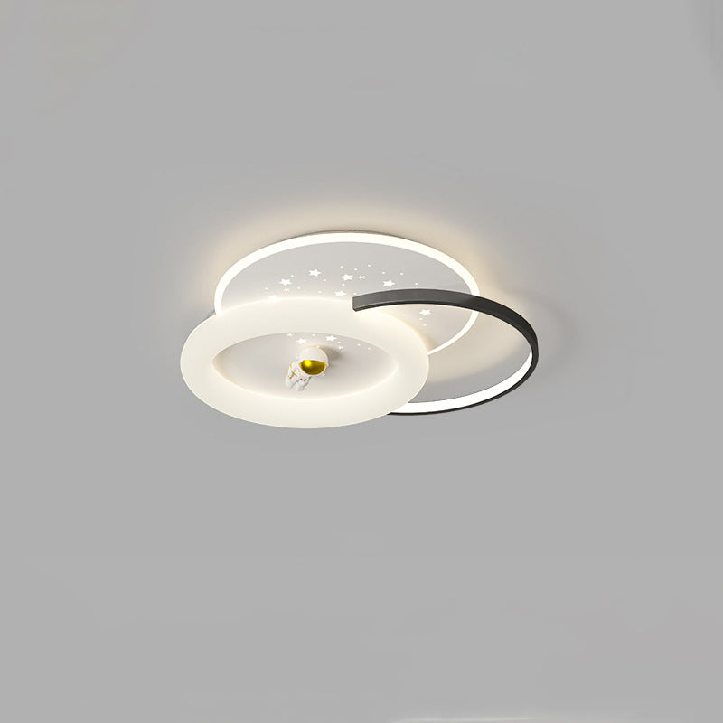 Acrylic Aluminum Iron Square Planet LED Flush Ceiling Light