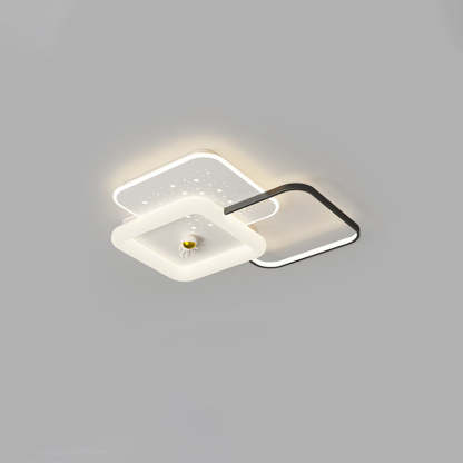 Acrylic Aluminum Iron Square Planet LED Flush Ceiling Light