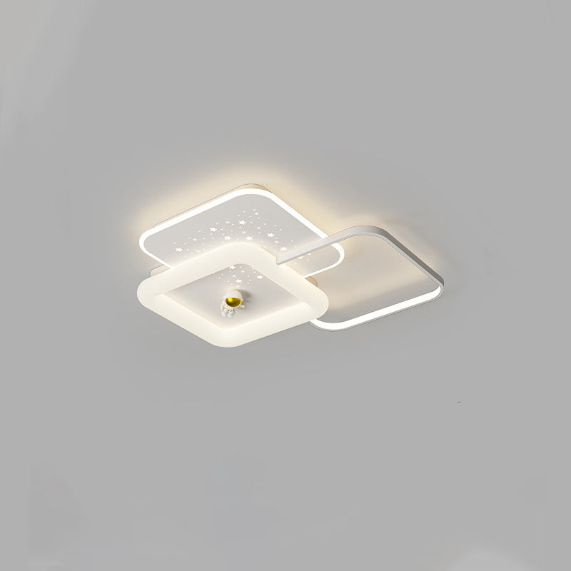 Acrylic Aluminum Iron Square Planet LED Flush Ceiling Light