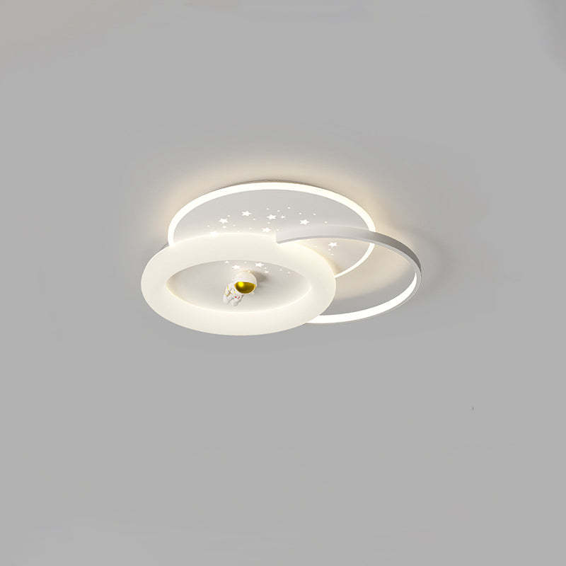 Acrylic Aluminum Iron Square Planet LED Flush Ceiling Light