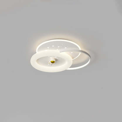 Acrylic Aluminum Iron Square Planet LED Flush Ceiling Light