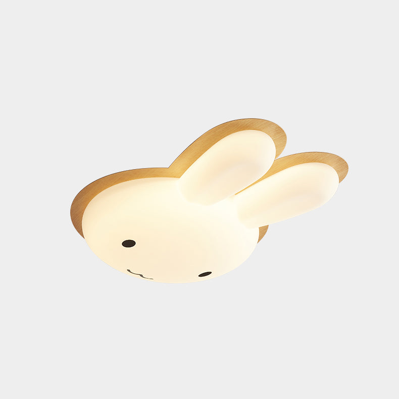Art Deco Kids Iron Rabbit LED Flush Ceiling Light